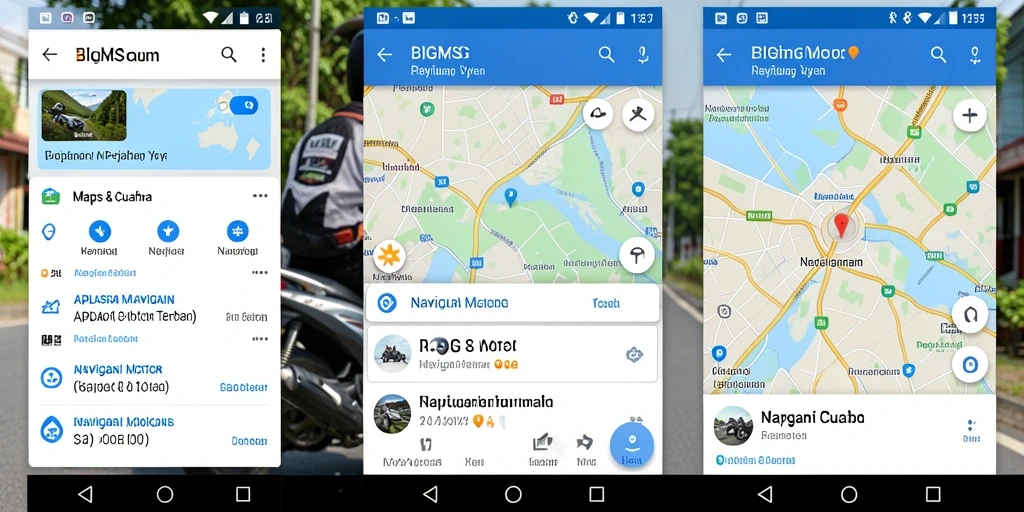 Tampilan antarmuka utama aplikasi Navigasi Motor BIGMSG.