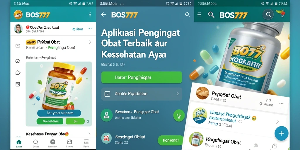 Antarmuka aplikasi BOS777 yang jelas untuk pengingat obat.