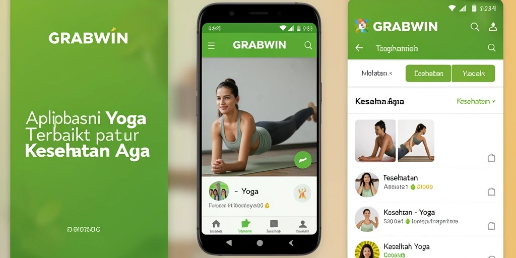 Tampilan antarmuka aplikasi GRABWIN yang ramah pengguna untuk latihan yoga.