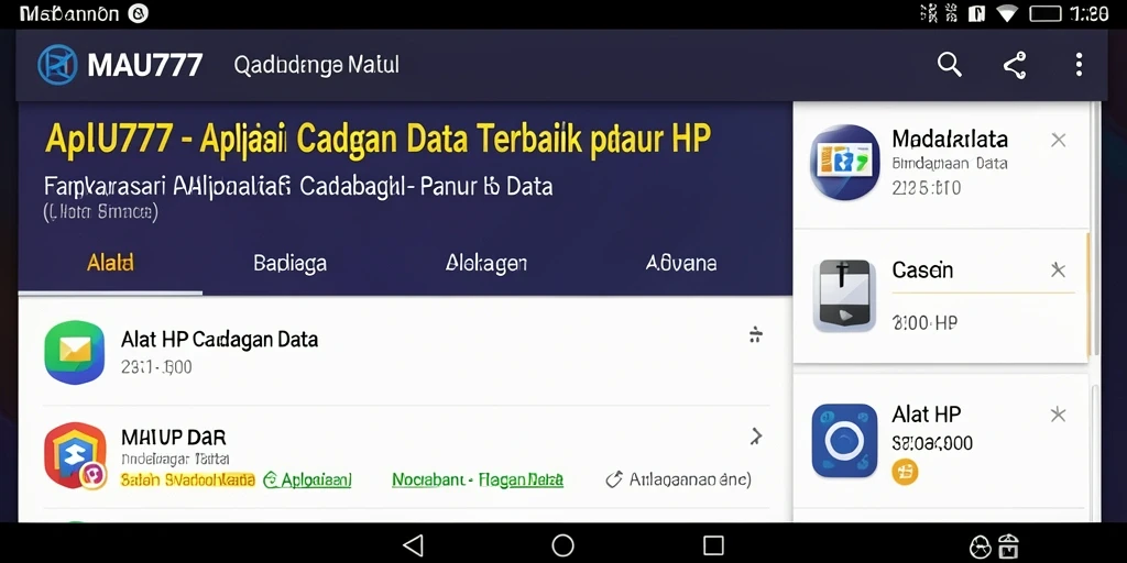 Antarmuka intuitif MAU777 untuk operasi cadangan data