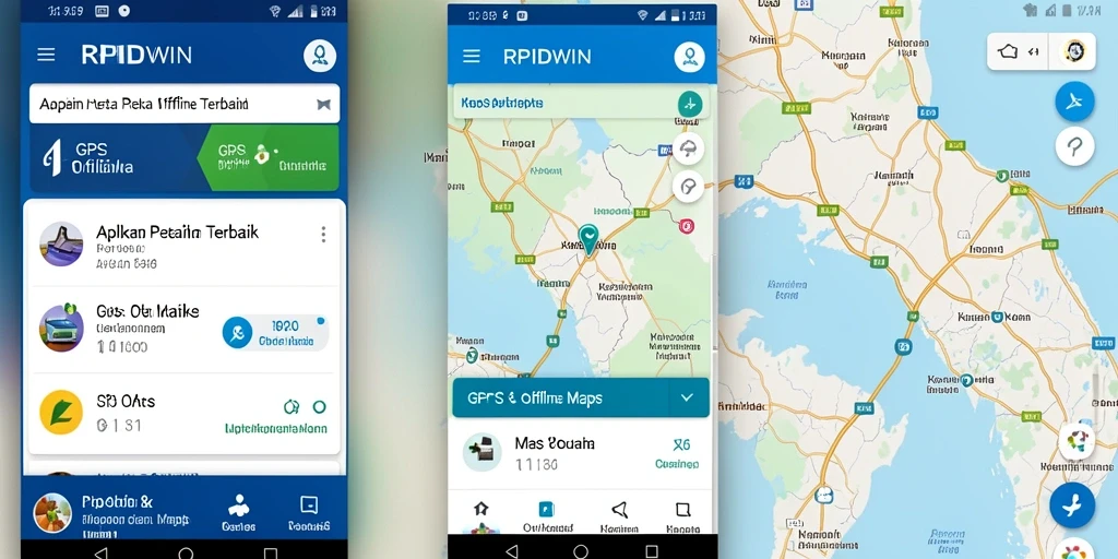 Tampilan antarmuka RPIDWIN dengan fungsi GPS Offline Maps yang intuitif.