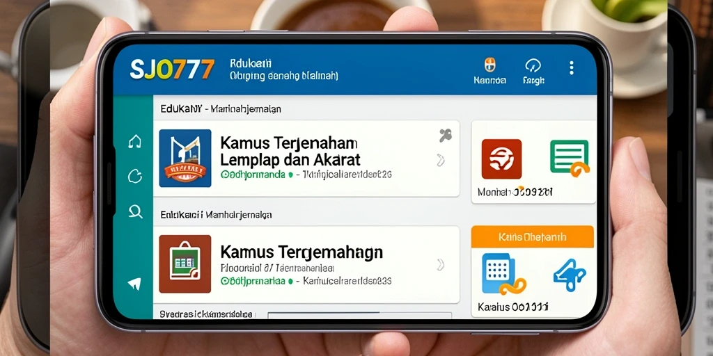 Tampilan antarmuka SJO777 yang user-friendly untuk Kamus Terjemahan.